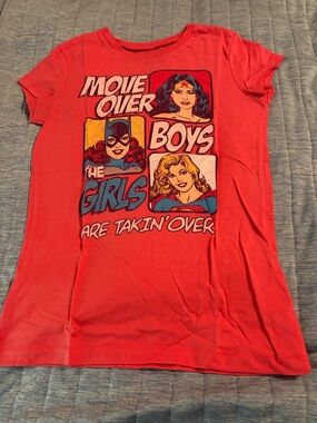 Old Navy Red Girls' Short Sleeve 'Move Over Boys' Graphic Tee